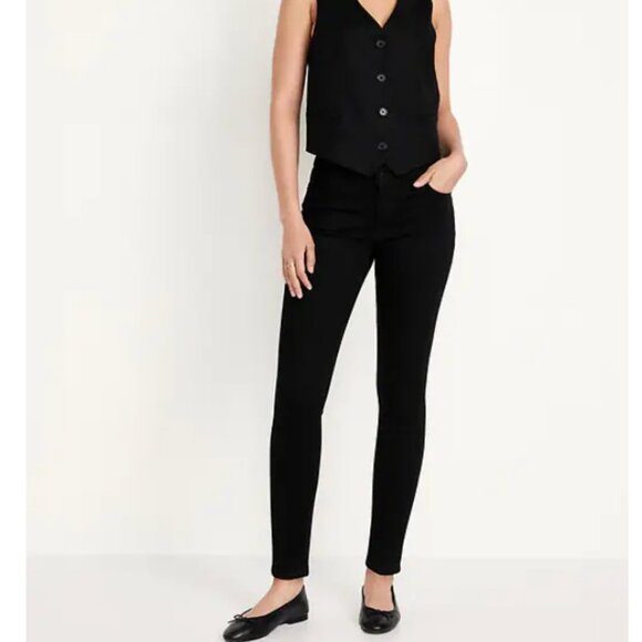 *Old Navy Mid-Rise Rockstar Super-Skinny Black Jeans - Picture 2 of 8